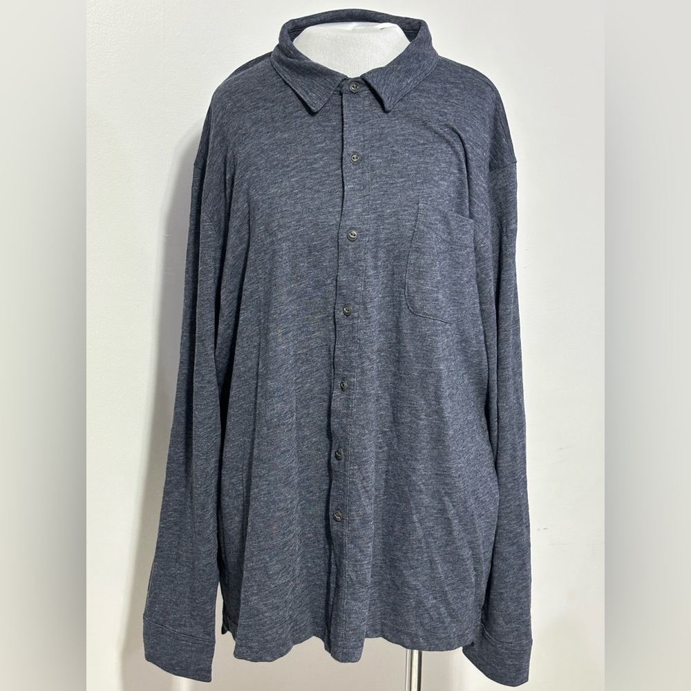 Lands End Unisex M 44-44 Shirt Long Sleeve Color Blue Button Up